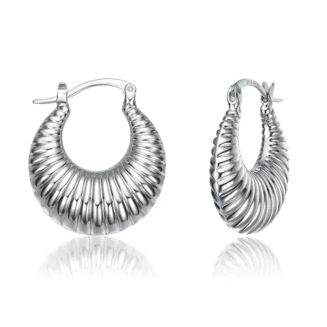 Rachel Glauber Seashell Saddle back Hoop Earrings