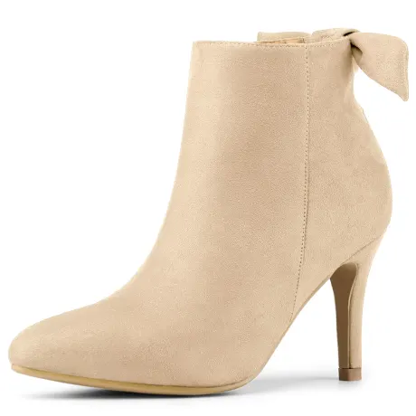 Allegra K - Pointed Toe Stiletto Heel Ankle Boots