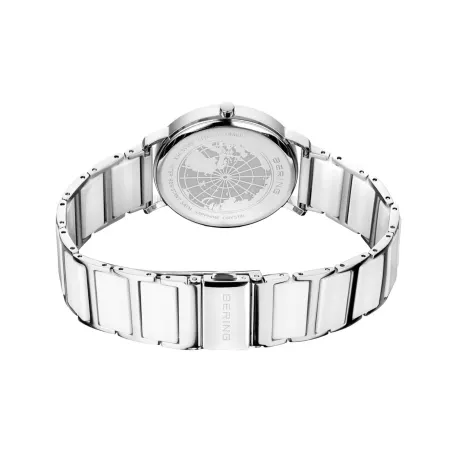 BERING - Montre pour femme en céramique et acier inoxydable de 35 mm en argent/blanc