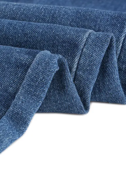 Allegra K - Salopette longue en jean à bretelles réglables