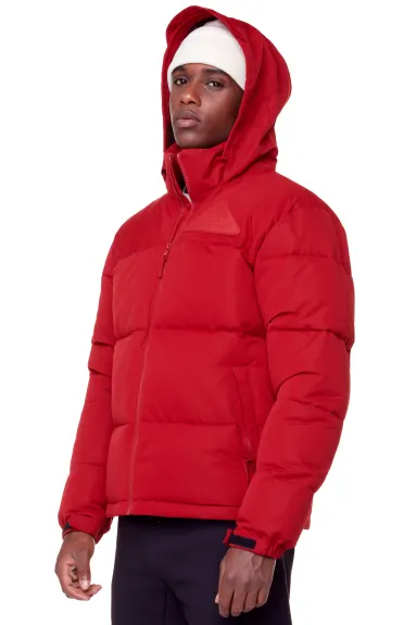 Alpine North - TUKTUT | Veste rétro isolante homme duvet végan (manteau d’hiver chaud résistant à l’eau, coupe-vent avec capuche rétractable)