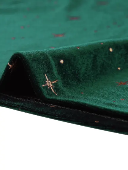 Allegra K- Robe étoile en velours à manches bouffantes transparentes et col carré