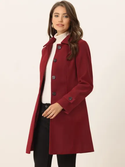 Allegra K- Peter Pan Collar Outwear Trench Caban