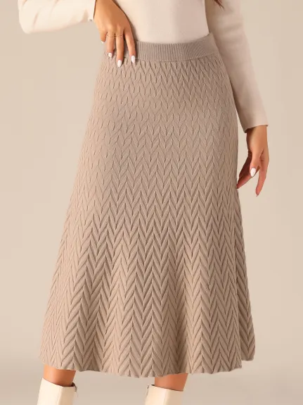 Allegra K - Stretchy Sweater A-Line Midi Skirt