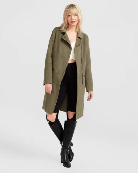 Belle & Bloom NEW FIT Last Chance Wool Blend Moto Coat