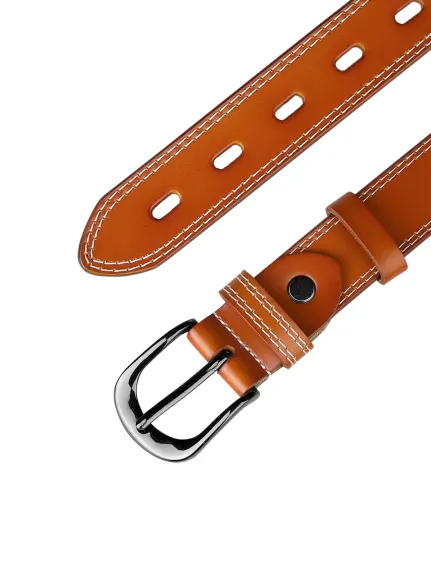 Allegra K- Faux Leather Metal Pin Buckle Waist Belt