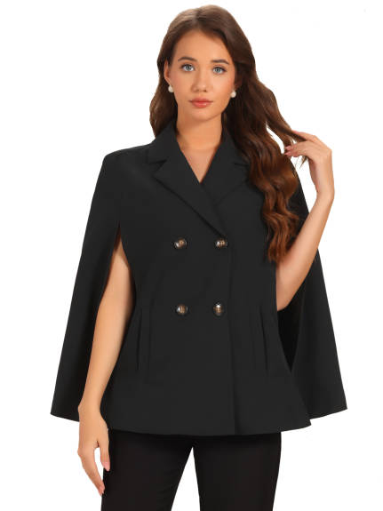 Allegra K - Veste Cape à Double Boutonnage