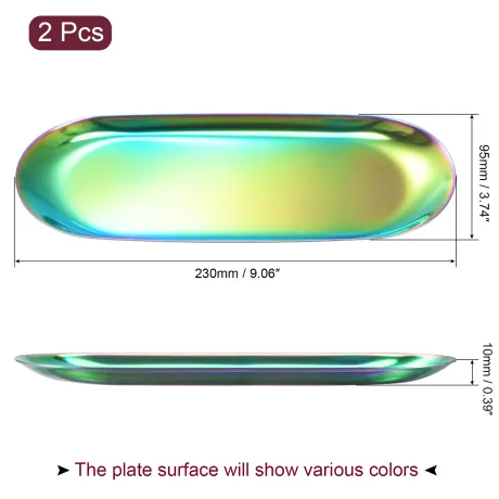 Cheibear- Stainless Steel Candle Tray Holder 2pcs