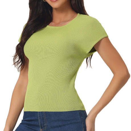 Allegra K - Slim Fit Summer Casual Knit Top