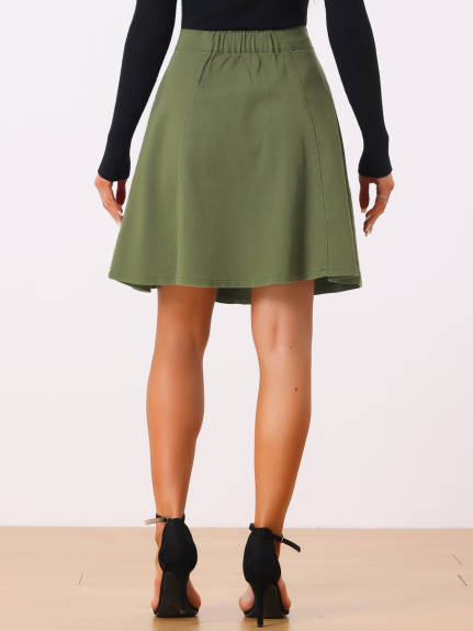 Allegra K- A-Line High Waist Denim Skirt