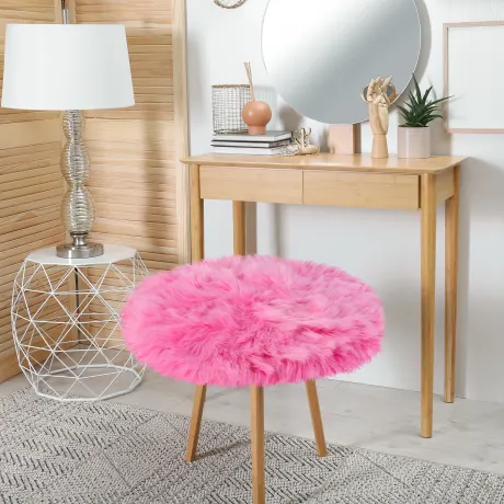 PiccoCasa- Faux Fur Round Fluffy Area Rugs 2 x 2 Feet