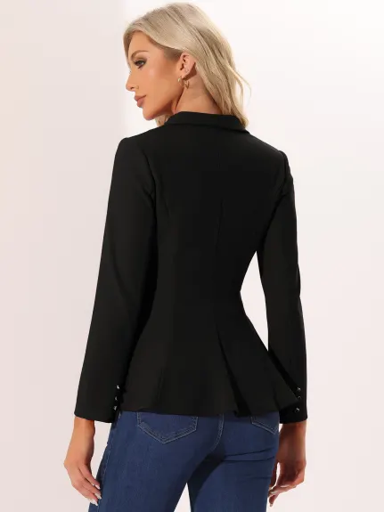 Allegra K - Single Button Dressy Peplum Blazer