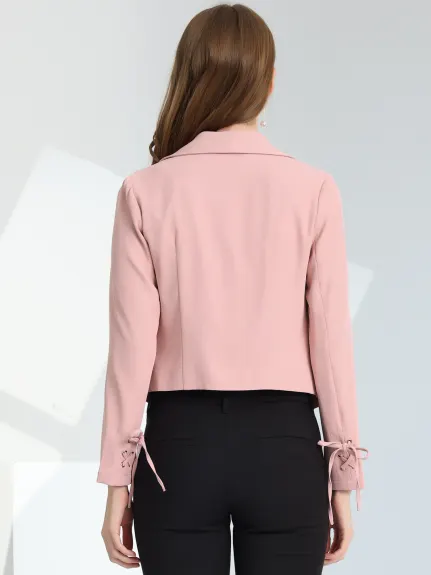 Allegra K- Open Front Crop Blazer Jacket