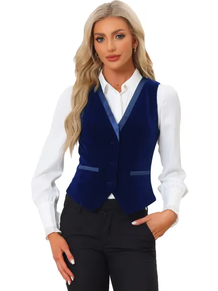 Allegra K- Velvet Waistcoat Racerback Vest