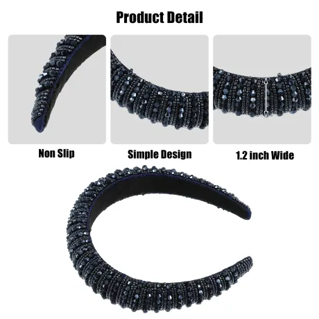 Unique Bargains- Crystal Embellished Rhinestone Bling Hairband