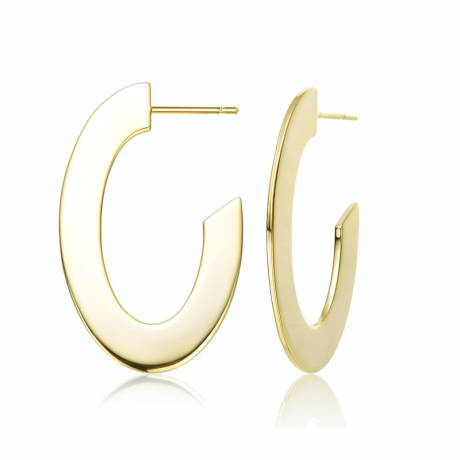 Rachel Glauber 14K Gold Plated Open Hoop Earrings