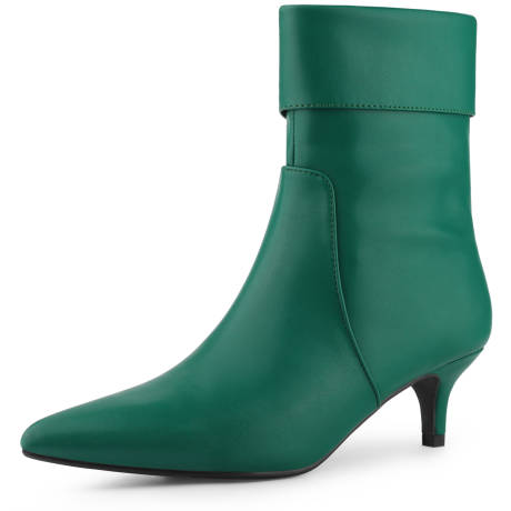 Allegra K - Pointed Toe Side Zip Ankle Boots