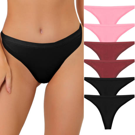 Allegra K- Packs G-String Panties Hi-Cut Thongs