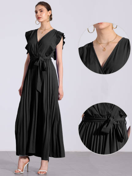 INSPIRE CHIC - Wrap V-Neck Elegant Maxi Dress