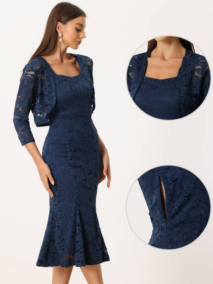 Allegra K - Sleeveless Lace Fishtail Dress Elegant Outfits