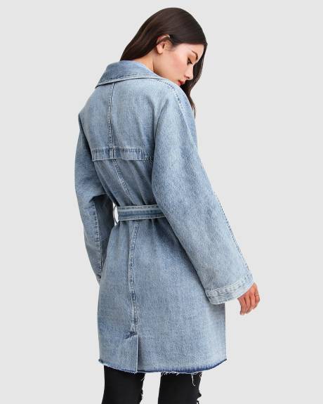 Veste en jean Boyfriend décontractée - Indigo