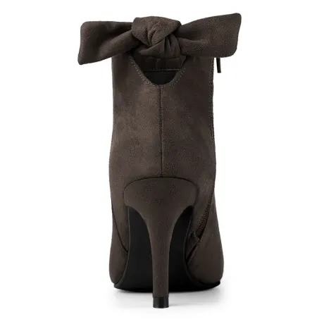 Allegra K - Pointed Toe Stiletto Heel Ankle Boots