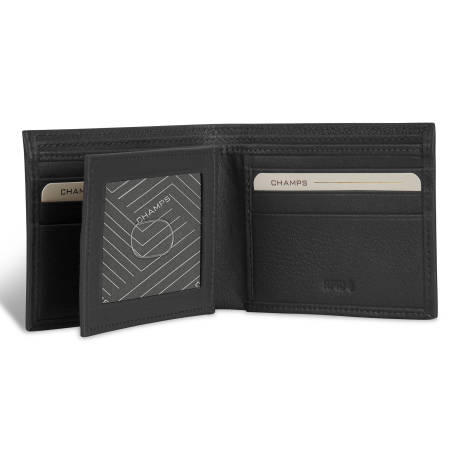 Onyx Collection - Leather Center Wing Wallet