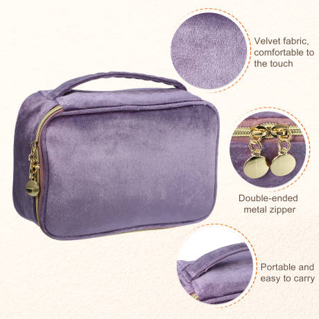 Unique Bargains- Velvet Makeup Bag Travel Storage