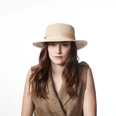 Canadian Hat 1918 - Batia-Boater Hat With Textured Straw