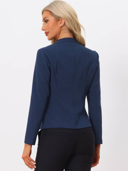 Allegra K- Notched Collar Two Buttons Suit Blazer