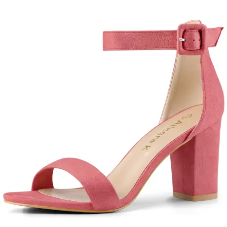 Allegra K- Chunky High Heel Ankle Strap Sandals