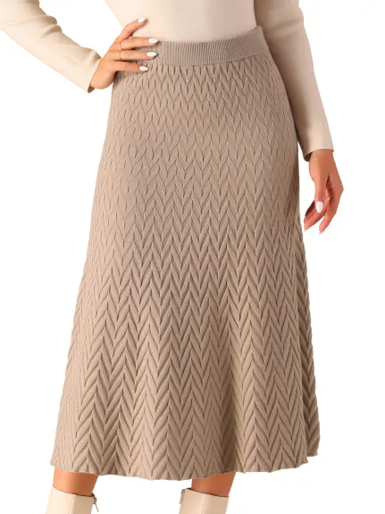 Allegra K - Stretchy Sweater A-Line Midi Skirt