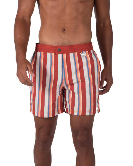 Coast Clothing Co. - Short de bain à rayures Tabasco