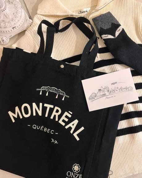 Annick - Montreal Quebec Illustration Canvas Tote