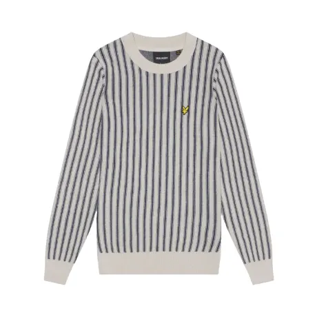 Lyle & Scott - Mens Vertical Stripe Crew Neck Sweater