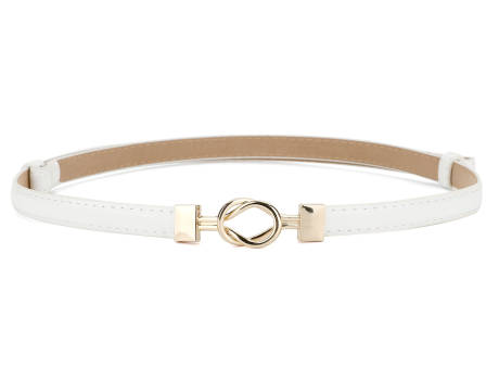 Allegra K- Adjustable Thin High Waist Belt Round Buckle