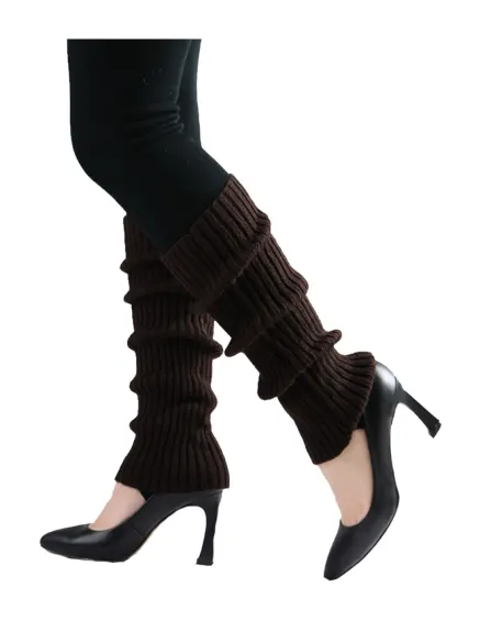 Allegra K- Knee Length Ribbed Knitted Leg Warmers