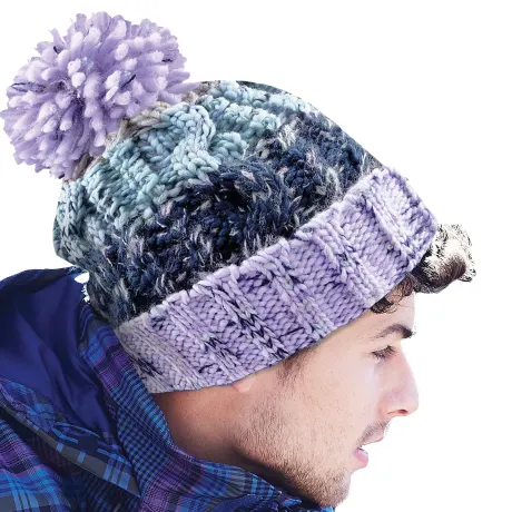 Beechfield - Unisex Adults Corkscrew Knitted Pom Pom Beanie Hat