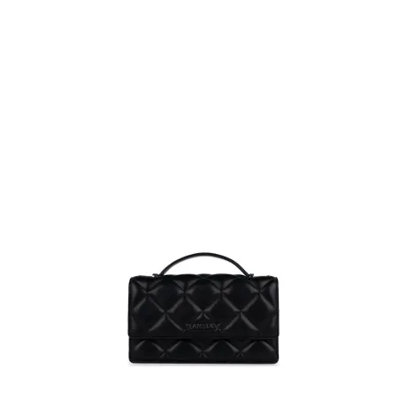 Lambert - The Andrea - 2-in-1 Black Quilted Vegan Leather Handbag