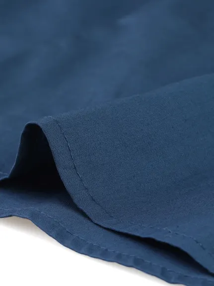 Allegra K- Haut de chemise à manches courtes bouffantes en coton pour femmes
