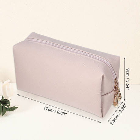 Unique Bargains- Travel Cosmetic Toiletry Bag PU Leather Waterproof