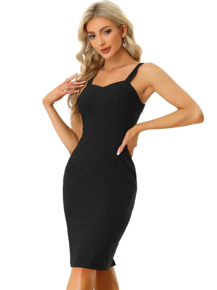 Allegra K- Sleeveless Midi Sheath Bodycon Tank Dress