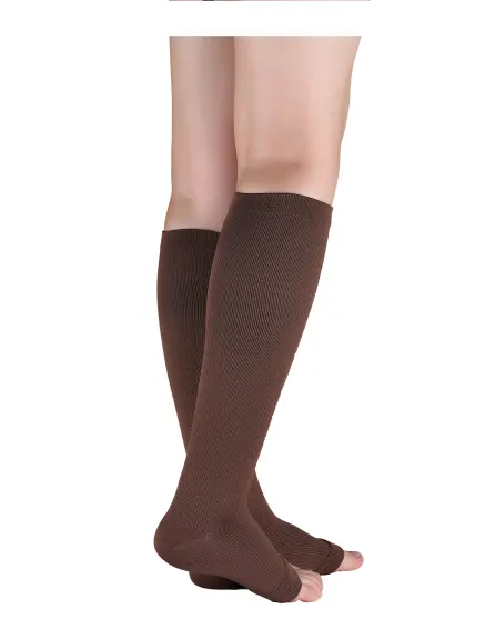 Allegra K- Unisex Breathable Toeless Compression Knee High Socks