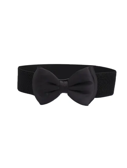 Allegra K- Elastic Belt Wide Stretch Bowknot Waistband