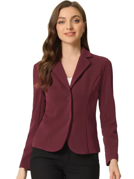 Allegra K- Lapel Collar Stretchy Jacket Suit Blazer