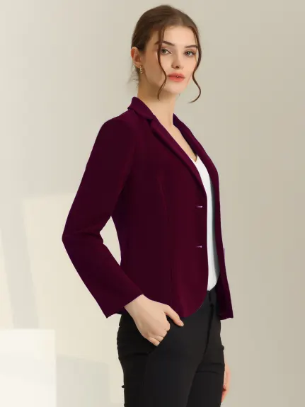 Allegra K- Lapel Collar Stretchy Jacket Suit Blazer