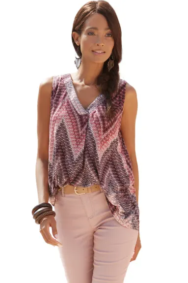 Lascana-Printed V-neck Tank Top