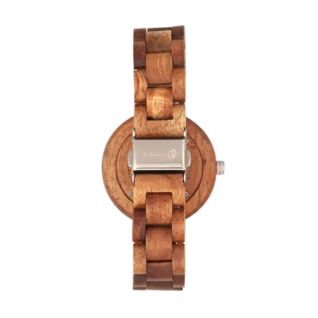 Earth Wood - Montre bracelet Mimosa avec jour/date - Marron foncé