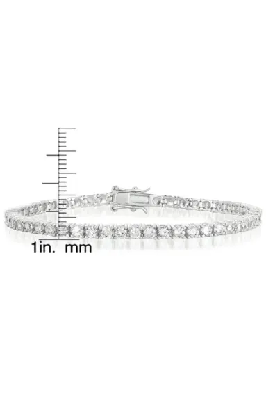 Bracelet tennis Genevive en argent sterling avec zircones cubiques colorées de 3 mm