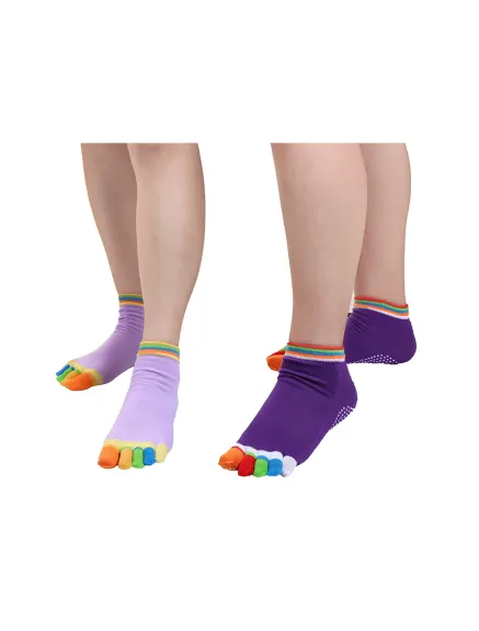 Allegra K- Nonslip Full Toe Socks 6 Pairs